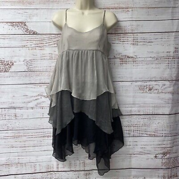Vintage Layered Gray and Black Mini Dress - Picture 1 of 5